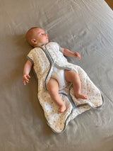 BABY SLEEPING BAG - LEAVES - TOG 1 - COTTON MUSLIN