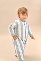 SLEEPING JUMPSUIT- POPCORN STRIPES - TOG 2.5 - WITH SOCKS AND SLEEVES