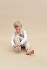 SLEEPING JUMPSUIT - VICHY BEIGE - TOG 2.5 - WITH SOCKS