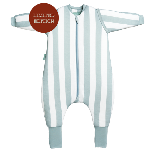 SLEEPING JUMPSUIT- POPCORN STRIPES - TOG 2.5 - WITH SOCKS AND SLEEVES